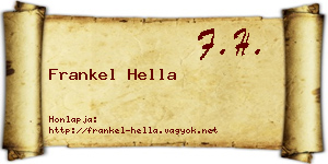 Frankel Hella névjegykártya