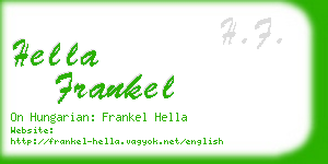 hella frankel business card